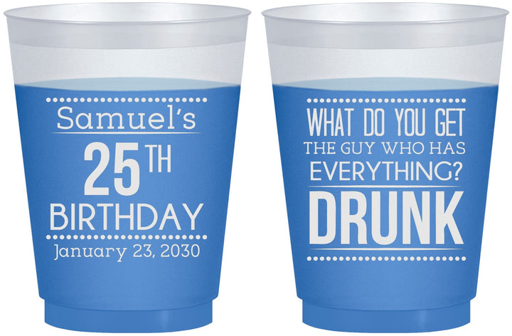 Custom Birthday 16 oz Color Changing Frosted Cups - 25th | 20094