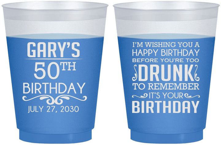Custom Birthday 16 oz Color Changing Frosted Cups - 50th | 20095