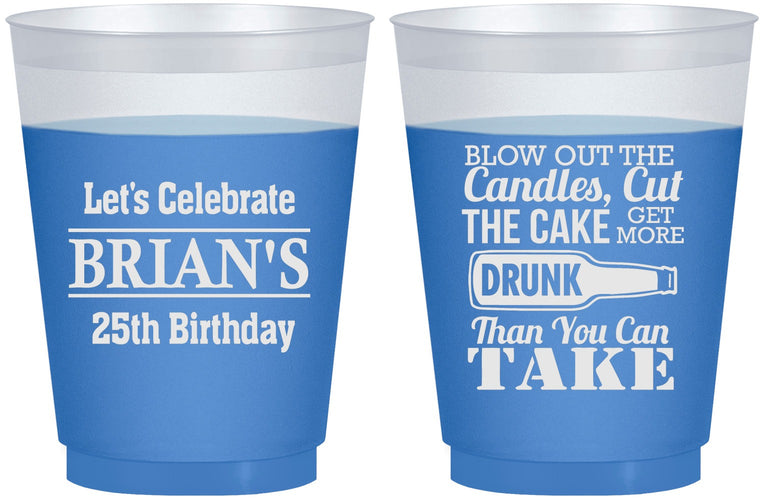 Custom Birthday 16 oz Color Changing Frosted Cups - 25th | 20100