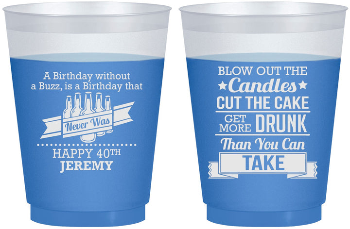 Custom Birthday 16 oz Color Changing Frosted Cups - 40th | 20101