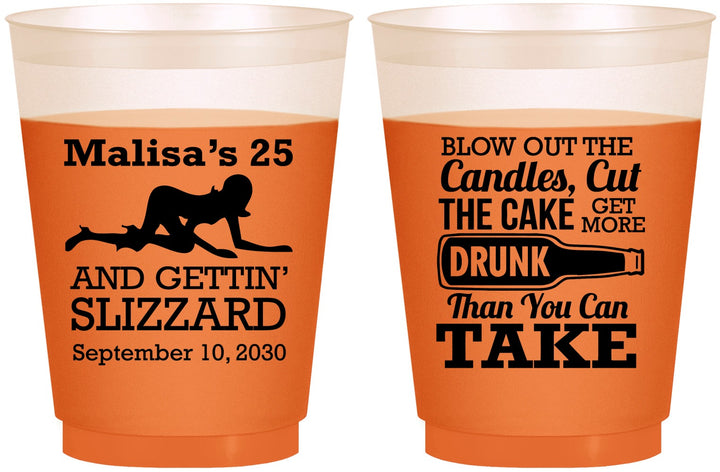 Custom Birthday 16 oz Color Changing Frosted Cups - 25th Strip Club | 20102