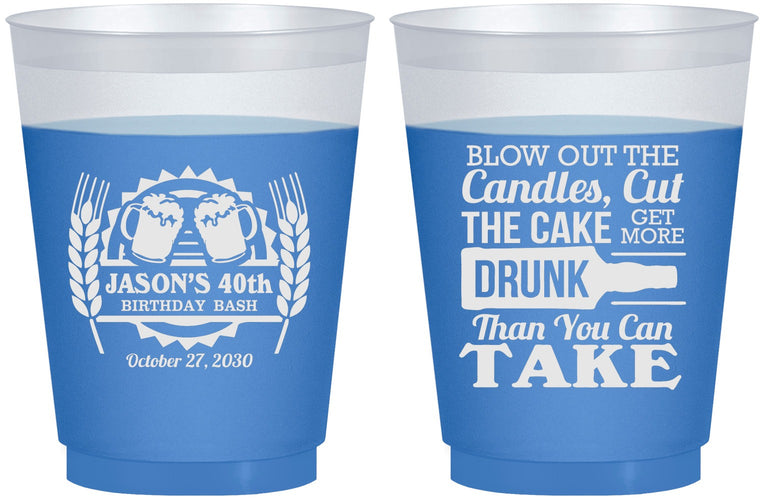 Custom Birthday 16 oz Color Changing Frosted Cups - 40th | 20103