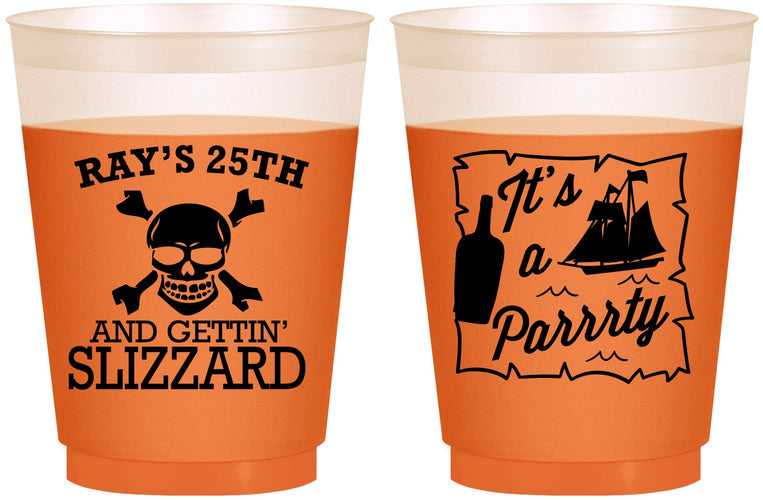Custom Birthday 16 oz Color Changing Frosted Cups - 25th Pirate | 20107