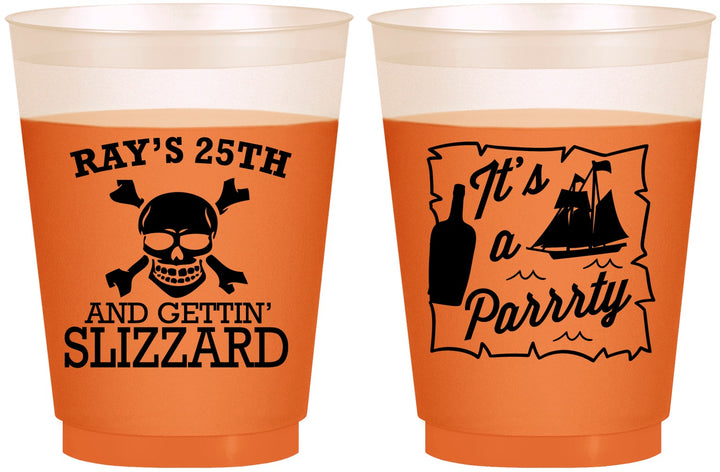 Custom Birthday 16 oz Color Changing Frosted Cups - 25th Pirate | 20107