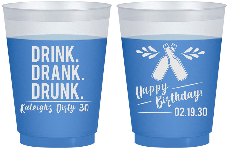 Custom Birthday 16 oz Color Changing Frosted Cups - 30th Dirty | 20110
