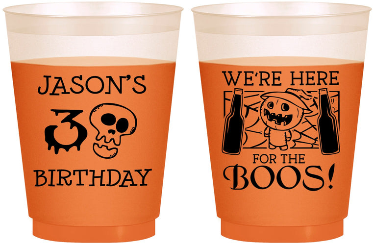 Custom Birthday 16 oz Color Changing Frosted Cups - 30th Halloween | 20112