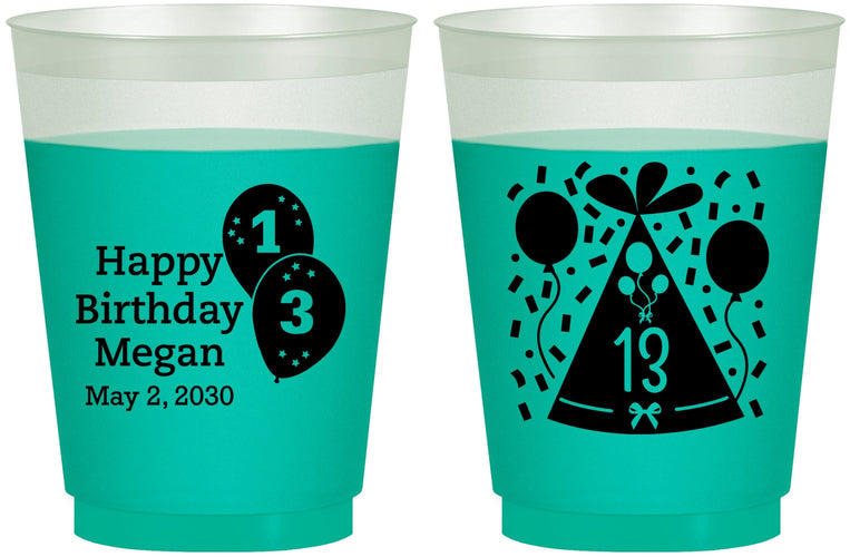 Custom Birthday 16 oz Color Changing Frosted Cups - 13th | 20115