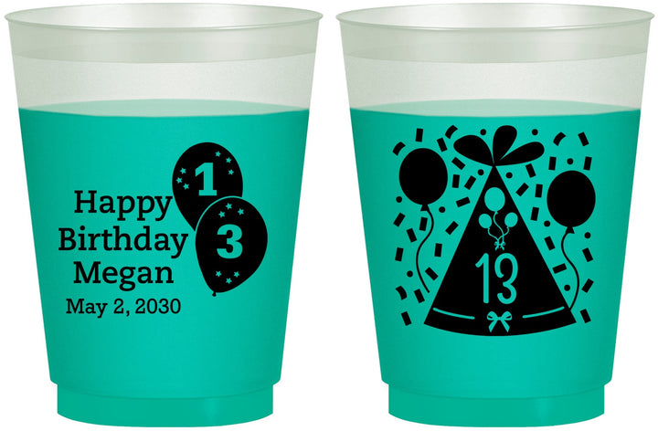 Custom Birthday 16 oz Color Changing Frosted Cups - 13th | 20115