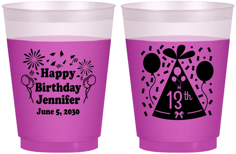 Custom Birthday 16 oz Color Changing Frosted Cups - 13th | 20116