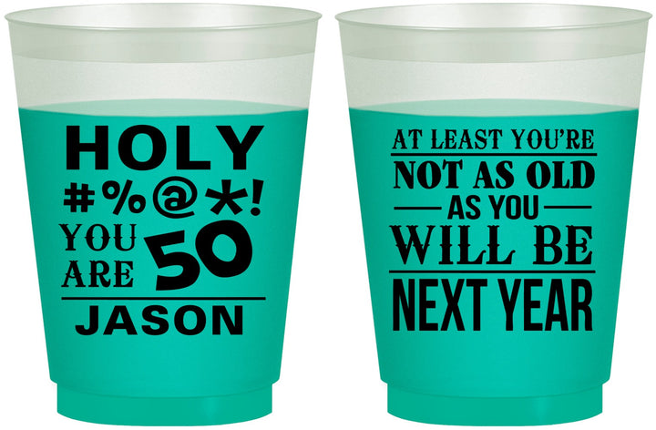 Custom Birthday 16 oz Color Changing Frosted Cups - 50th | 20122