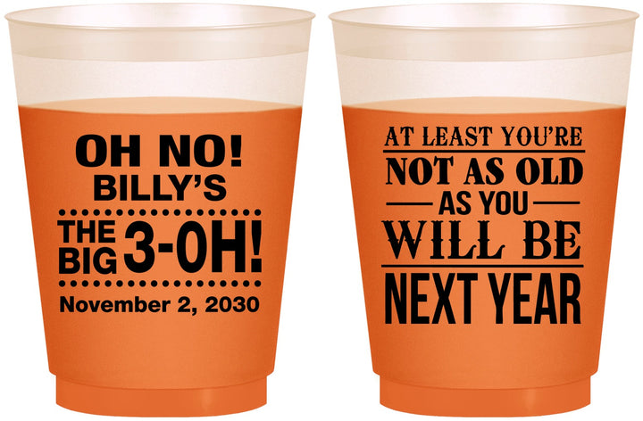 Custom Birthday 16 oz Color Changing Frosted Cups - 30th Big 3 Oh | 20125
