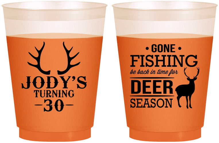 Custom Birthday 16 oz Color Changing Frosted Cups - 30th Deer Season | 20127