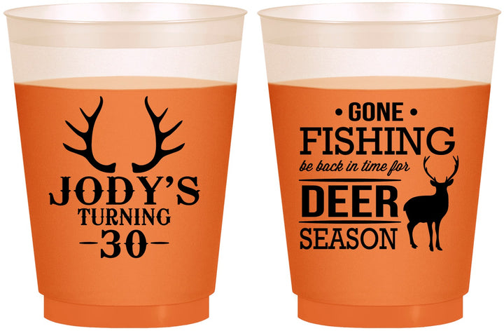 Custom Birthday 16 oz Color Changing Frosted Cups - 30th Deer Season | 20127