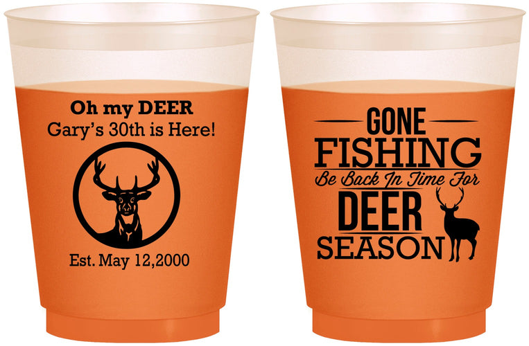 Custom Birthday 16 oz Color Changing Frosted Cups - 30th Deer Season | 20129