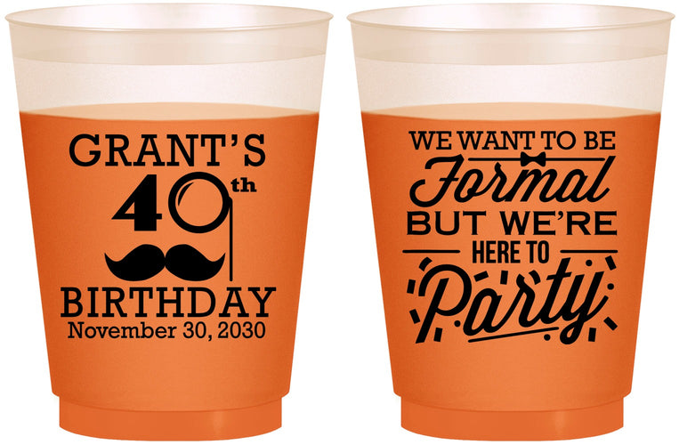 Custom Birthday 16 oz Color Changing Frosted Cups - 40th | 20130
