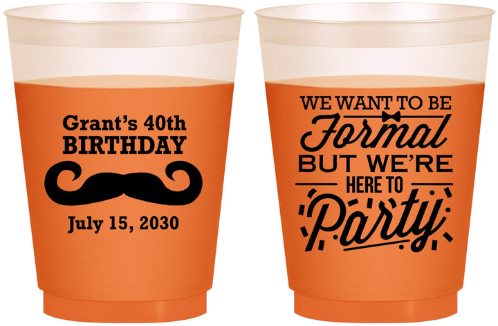 Custom Birthday 16 oz Color Changing Frosted Cups - 40th | 20131