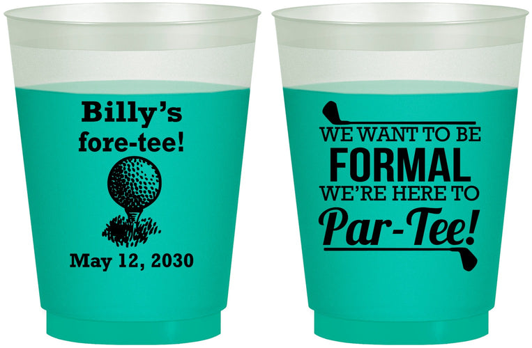 Custom Birthday 16 oz Color Changing Frosted Cups - 40th Golf | 20134