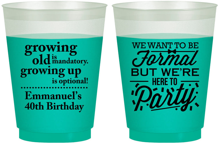 Custom Birthday 16 oz Color Changing Frosted Cups - 40th | 20135