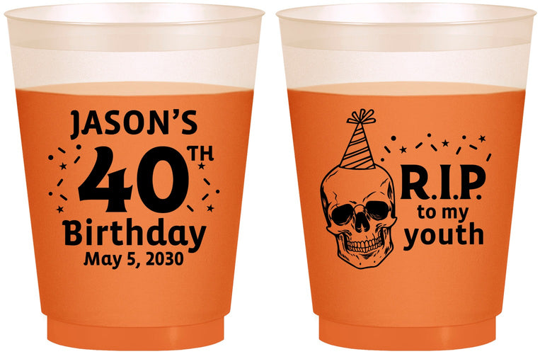 Custom Birthday 16 oz Color Changing Frosted Cups - 40th Rip Youth | 20141