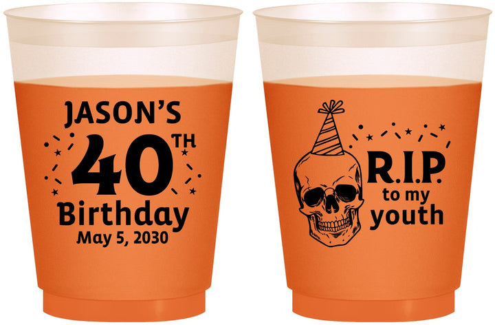 Custom Birthday 16 oz Color Changing Frosted Cups - 40th Rip Youth | 20141