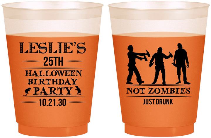 Custom Birthday 16 oz Color Changing Frosted Cups - 25th Halloween | 20143