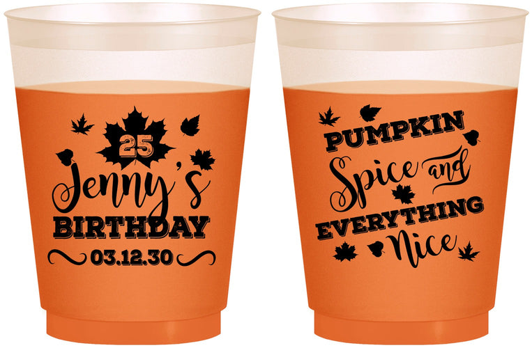 Custom Birthday 16 oz Color Changing Frosted Cups - 25th Thanksgiving | 20144