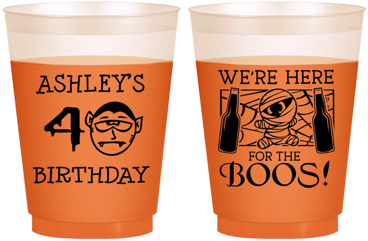 Custom Birthday 16 oz Color Changing Frosted Cups - 40th Halloween | 20145
