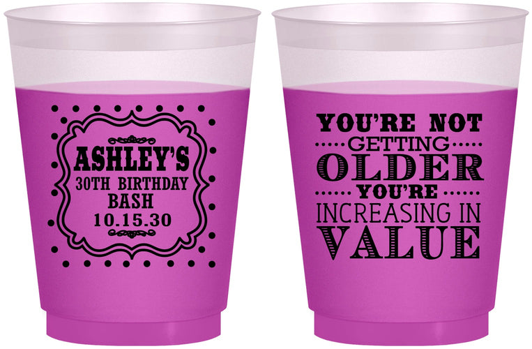 Custom Birthday 16 oz Color Changing Frosted Cups - 30th | 20149