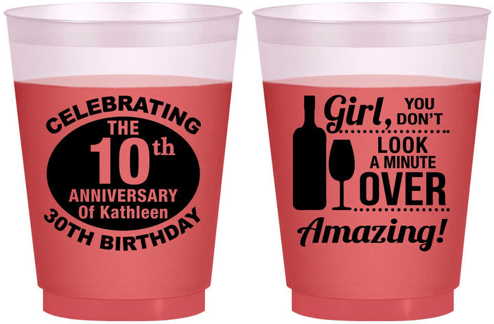 Custom Birthday 16 oz Color Changing Frosted Cups - 40th | 20151