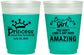 Custom Birthday 16 oz Color Changing Frosted Cups - 40th Princess | 20152
