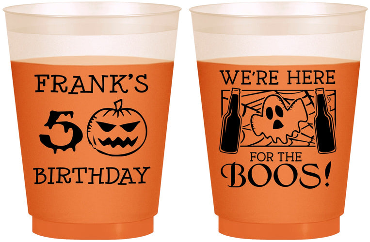 Custom Birthday 16 oz Color Changing Frosted Cups - 50th Halloween | 20157