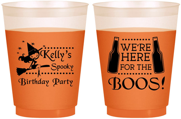 Custom Birthday 16 oz Color Changing Frosted Cups - Halloween Spooky Boos | 20158