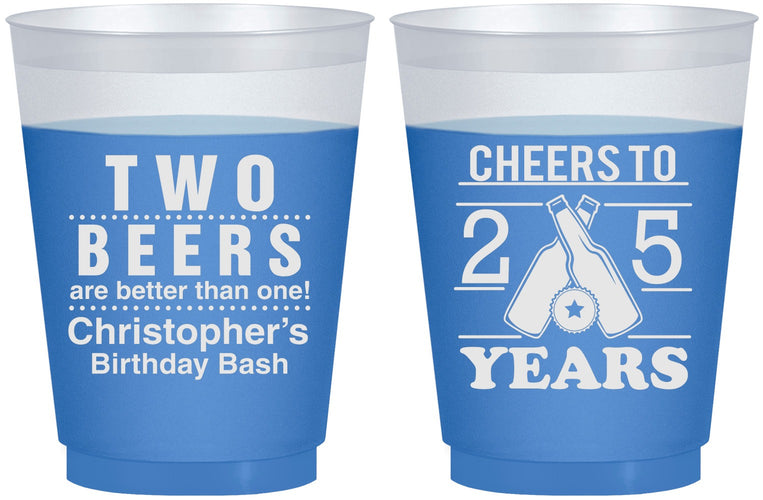 Custom Birthday 16 oz Color Changing Frosted Cups - Cheers To 25 Years | 20163
