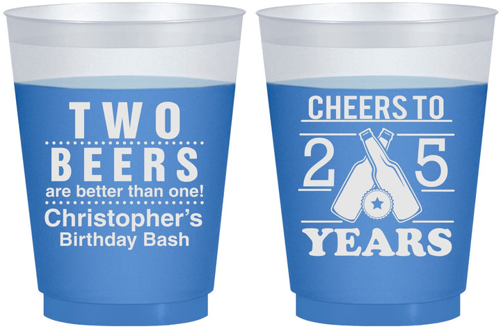 Custom Birthday 16 oz Color Changing Frosted Cups - Cheers To 25 Years | 20163
