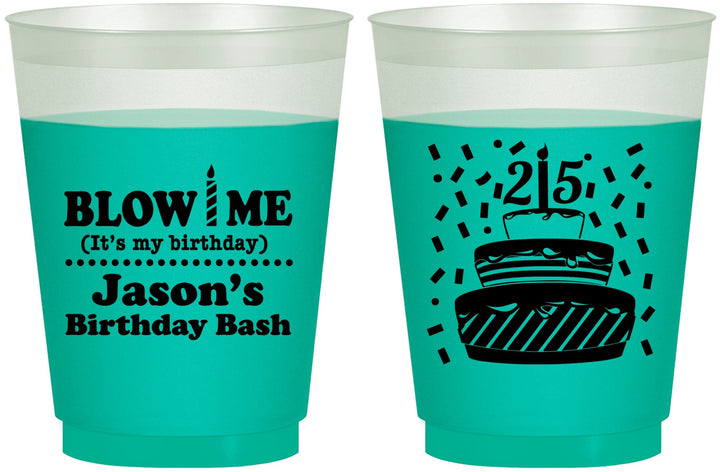 Custom Birthday 16 oz Color Changing Frosted Cups - 25th | 20169