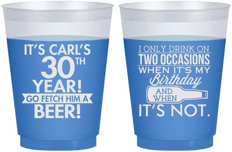 Custom Birthday 16 oz Color Changing Frosted Cups - 30th | 20170