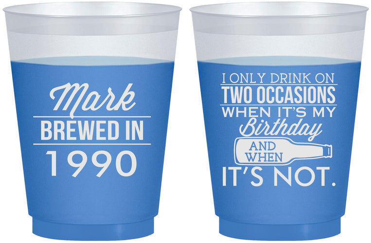 Custom Birthday 16 oz Color Changing Frosted Cups - 40th | 20171