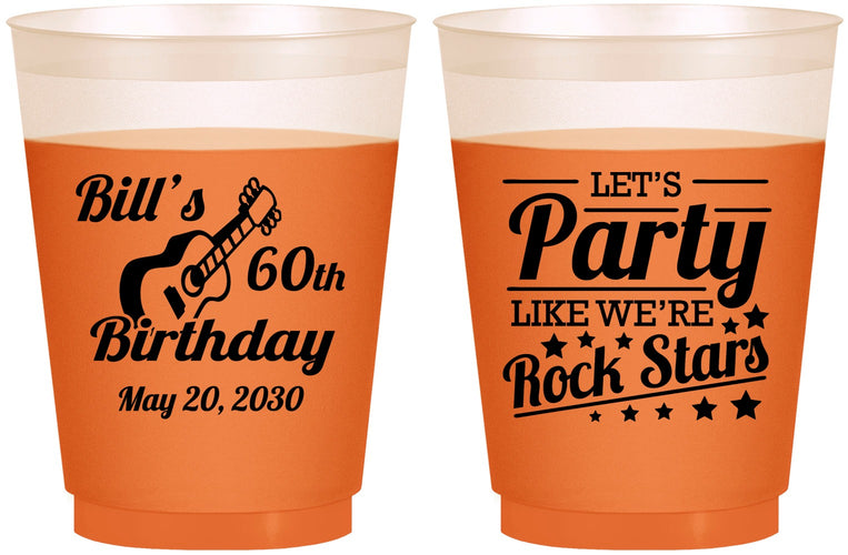 Custom Birthday 16 oz Color Changing Frosted Cups - 60th Rock Star | 20174