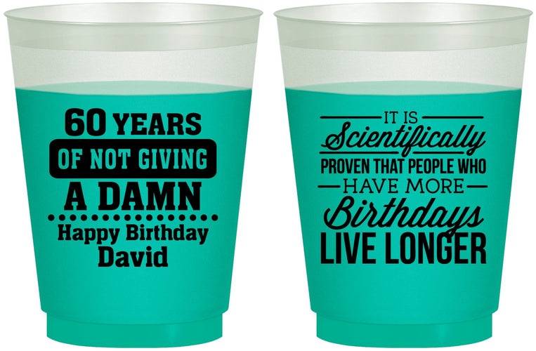 Custom Birthday 16 oz Color Changing Frosted Cups - 60th | 20180
