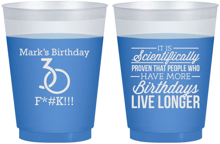 Custom Birthday 16 oz Color Changing Frosted Cups - 30th | 20181