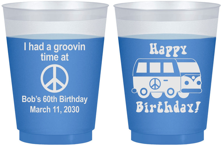 Custom Birthday 16 oz Color Changing Frosted Cups - 60th | 20186