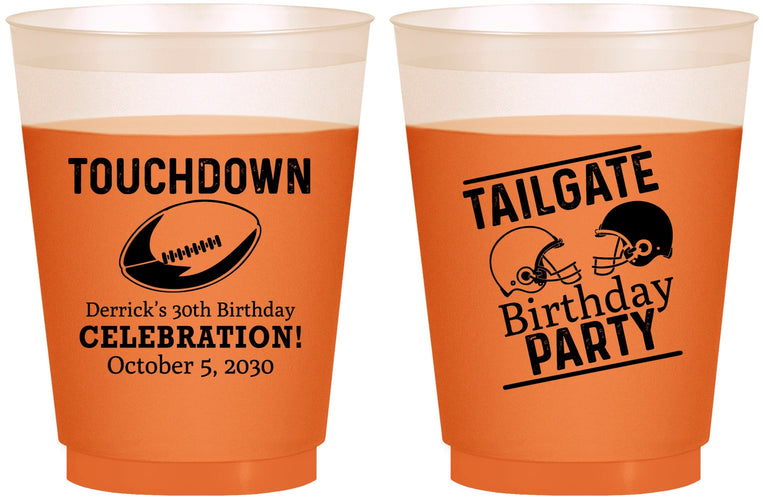 Custom Birthday 16 oz Color Changing Frosted Cups - 30th Football | 20189