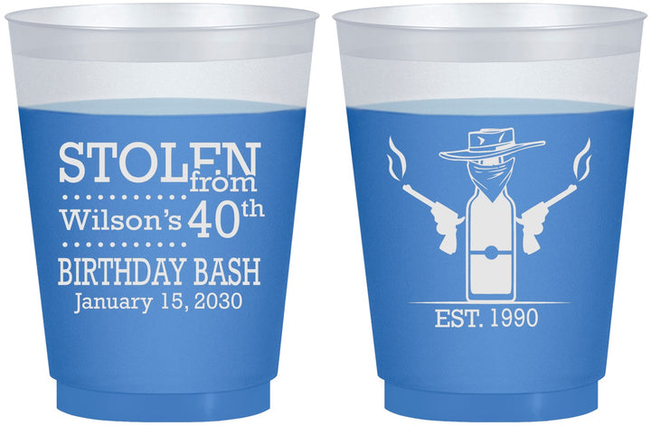 Custom Birthday 16 oz Color Changing Frosted Cups - 40th | 20193