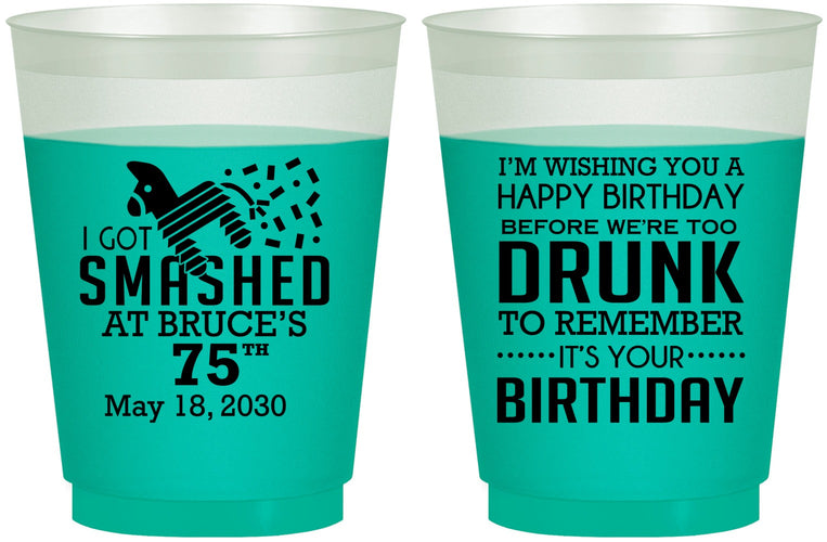 Custom Birthday 16 oz Color Changing Frosted Cups - 75th | 20195