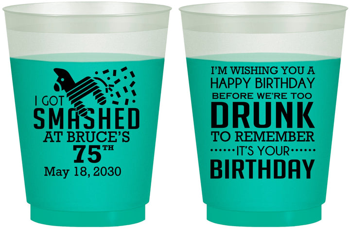 Custom Birthday 16 oz Color Changing Frosted Cups - 75th | 20195