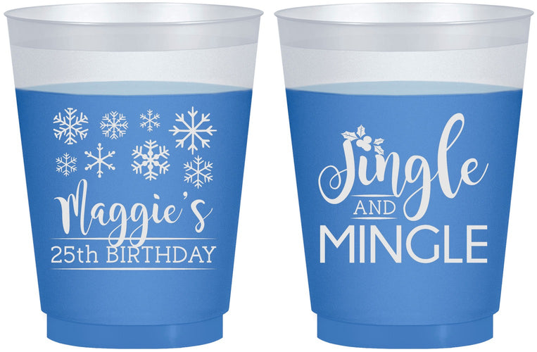 Custom Birthday 16 oz Color Changing Frosted Cups - 25th Christmas | 20197
