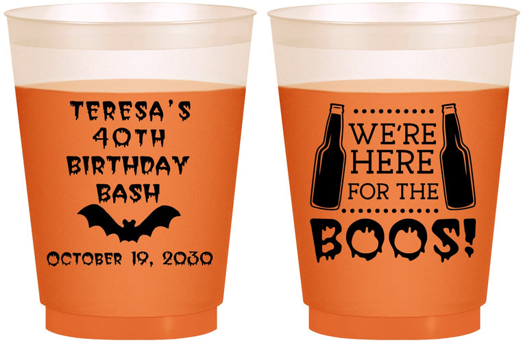 Custom Birthday 16 oz Color Changing Frosted Cups - 40th Halloween | 20198