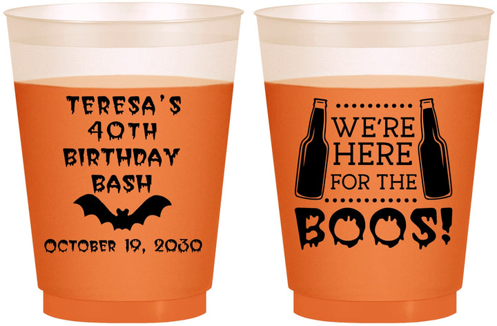 Custom Birthday 16 oz Color Changing Frosted Cups - 40th Halloween | 20198
