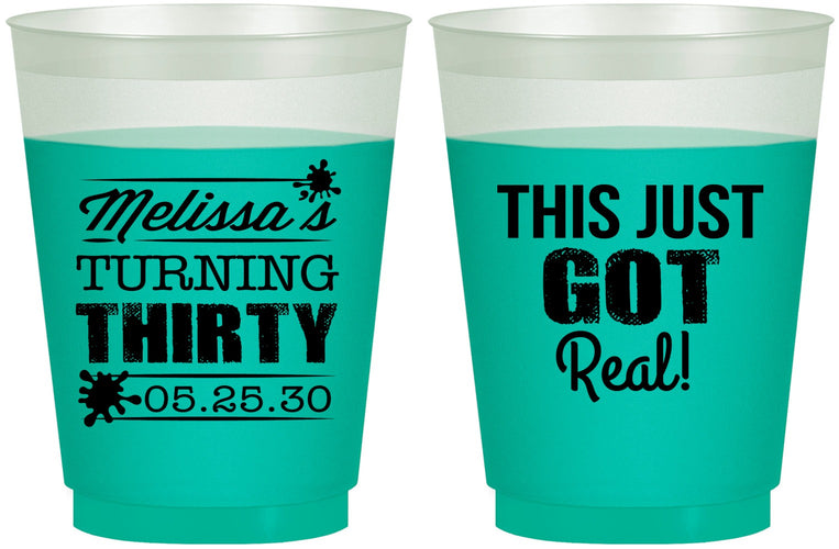 Custom Birthday 16 oz Color Changing Frosted Cups - 30th | 20213