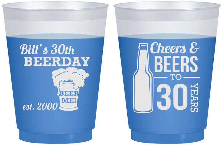 Custom Birthday 16 oz Color Changing Frosted Cups - 30th | 20215